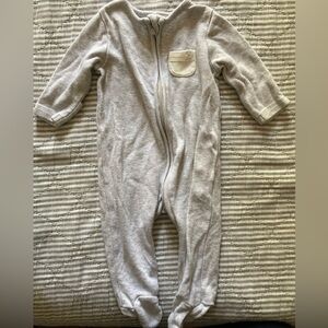 Baby Mori Gray Marl Clever Zip Baby Pajamas